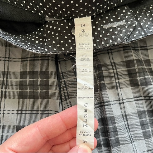 LULULEMON KAHUNA PLAID GOLF SHORTS MENS SIZE 34 TRENDY SKATER STREET STYLISH - Picture 4 of 8